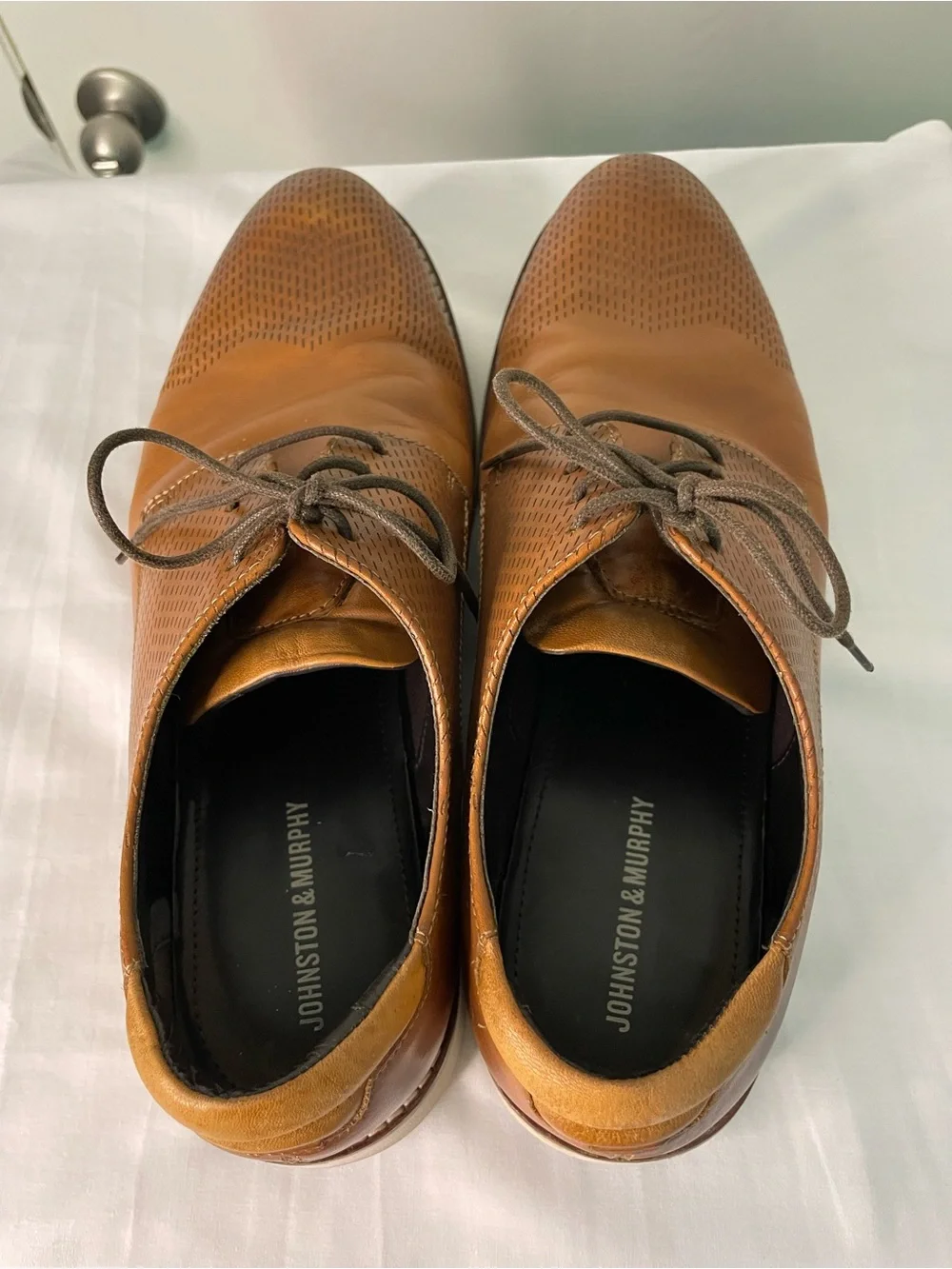 Johnston & Murphy Brown Leather Cap Toe Oxfords 10.5M